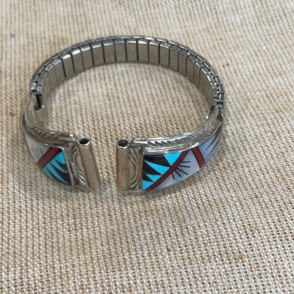 Native (Zuni( MADE Silver and Multicolor Watch Tip